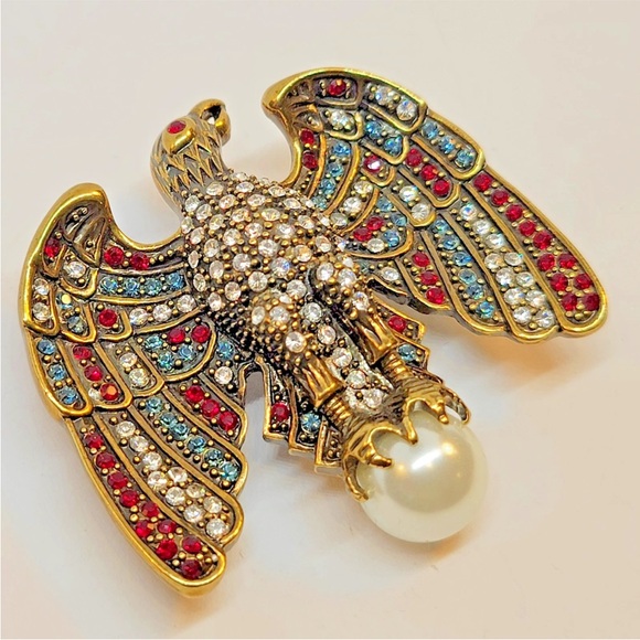 Vintage Heidi Daus Multicolor Eagle Brooch - Picture 4 of 5